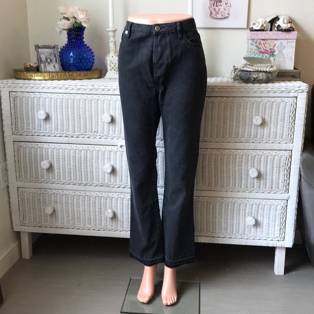 Rouje Paris faded black high waisted bootcut jeans size 4 100% cotton